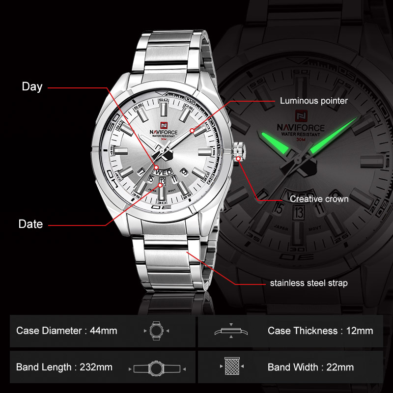 NAVIFORCE Brand Men Watches Fu - огляд і ціна Luxury Watch Magazine